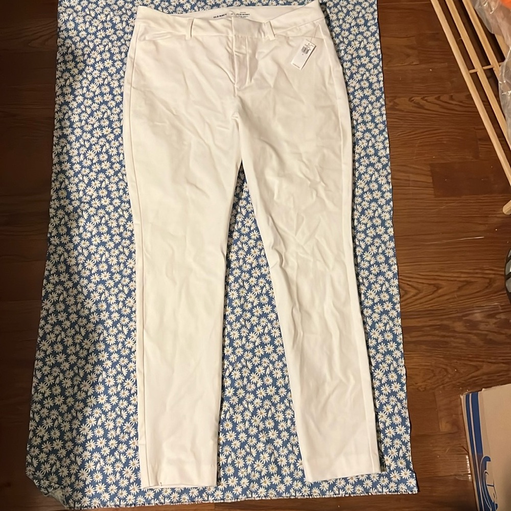 NWT White High Waist Pixie Pants Old Navy 14